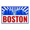 Boston Skyline Retro Red Blue