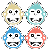 4 happy monkeys