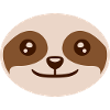 Round Sloth Face Design