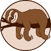 Sloth relaxes on branch