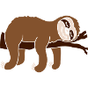 Design tired sloth sleeps