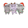 Hippo Christmas Animals Cute Hippos