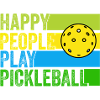 Happy people play pickleball