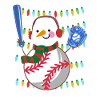 Baseball Snowman Baseball Player