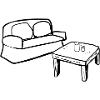 Wohnen Symbol Tisch Sofa Wohnzimmer