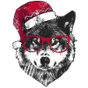 Grumpy Christmas Wolf