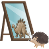 Herbst-Motivation Igel selbstbewusst Spiegelbild