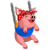 Pig rocks with bandana