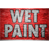 Wet Paint Brick Wall Graffiti