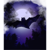 Bat at full moon