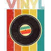 retro vinyl colourful composition design