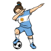 Dabbing Piłkarz Dziewczyny Argentyna Piłka nożna