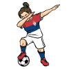 Dabbing Fotbollsspelare Flickor Serbien Fotboll