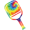 Pickleball Paddle Tie Dye Retro