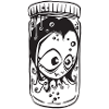 Tête dans une bouteille vampire