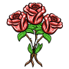 Trois roses plante plante rouge