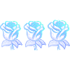 Three Roses Blue Glitter