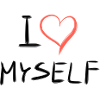I Love Myself Heart Text