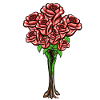 Red bouquet flowers plants shape
