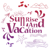 Sunrise and vacation doodle art