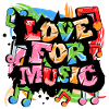 Music Lover text art - Graffiti grunge style