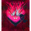 Neon Heart in Dark Red