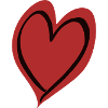 Heart red black
