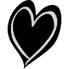 Heart black and white