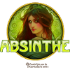Absinthe lettering Frauenkopf Juendstil