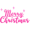 Merry Christmas Neon Pink