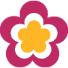 70s Flower Pattern Violet, Fascife,