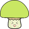Champignon vert mignon avec visage