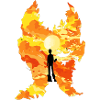 Man in flames