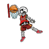 Basketball Player Skeleton Dunking Basketballer