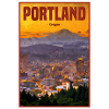 Portland Skyline im Abendlicht