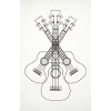 Ukulele LineArt noir - Affiche