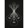 Ukulele LineArt blanc - Affiche