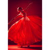 Danseuse en robe rouge