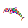 Delfin Mosaik Bunt