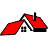 House with red roof logo
