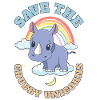 Salva a los regordetes Unicornios lindos rinocerontes