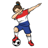 Dabbing Soccer Player Girls Netherlands Soccer