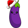 Aubergine Weihnachten Comic Xmas