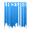 Leicester Skyline Blue Gradient