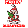 Merry Christmas I Xmas I 8 Bit Pixelated Santa