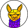 Lama, yellow blue