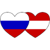 Russie Autriche Flag Coeur