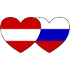 Austria Russia Flag Heart