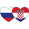Russie Croatie Flag Heart