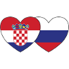 Croatie Russie Flag Coeur